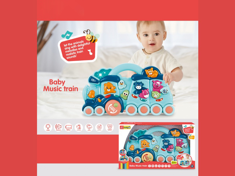 Baby Animal Train With Light And Music(Blue)