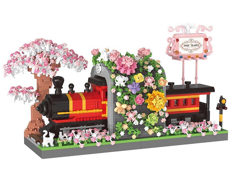 Train Crossing Small Particle Building Blocks(1665pcs)