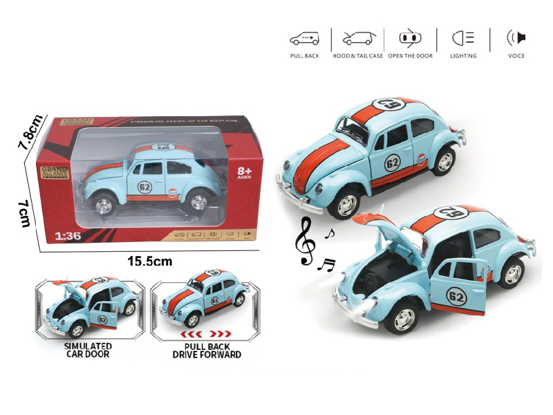 1; 36 Resilience Alloy Beetle Bay Edition With Lights And Music (3-Color Mixed Edition)