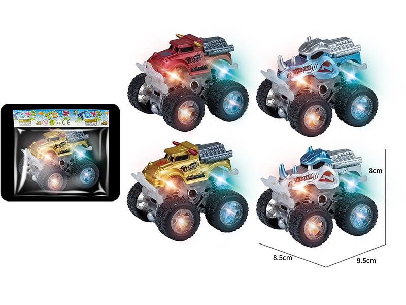 Dual Friction Stunt Monster Car With Lights 1pcs