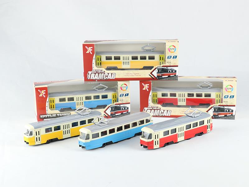 1:90 (Classic Edition)Pull Back Alloy Tram Car With Sound And Lights, 2 Doors Can Open