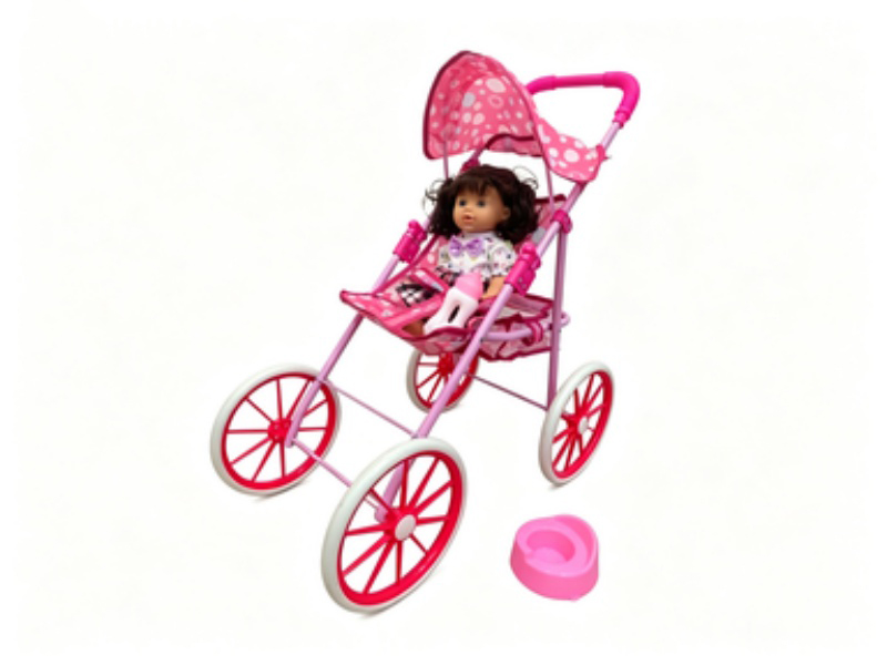 An Iron Baby Carriage With A 14-Inch Ic Urinating Doll