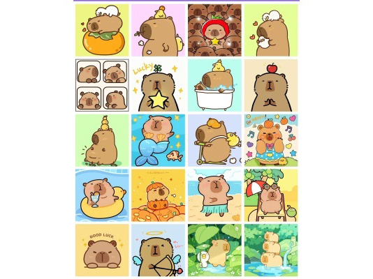 Capibara Cartoon Comic Series - Diamond Sticker Diy Handmade With Picture Frame 5D Diamond Painting 20X20