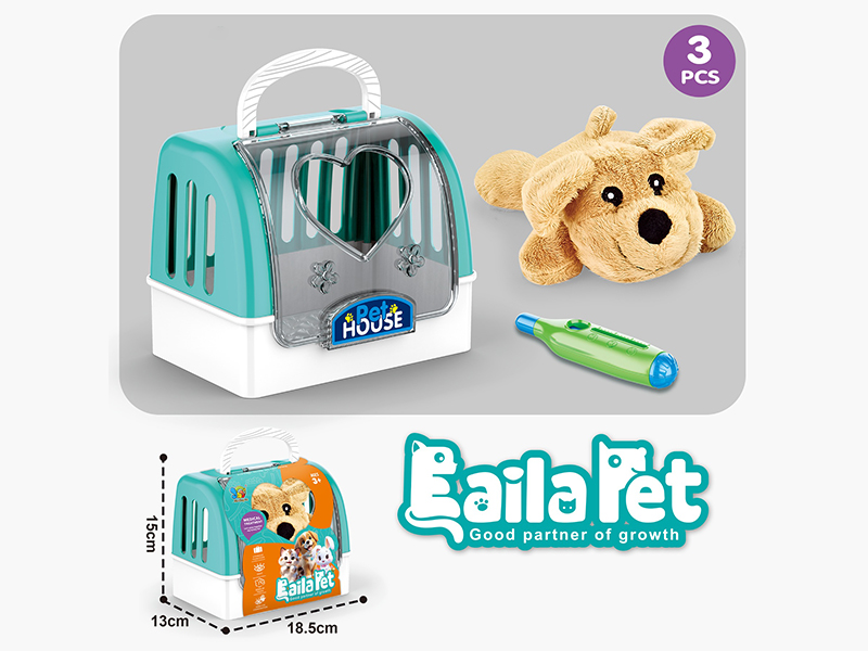 Plush Dog Pet Cage Set