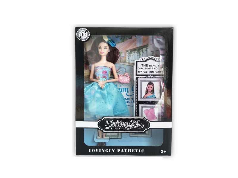 11.5-Inch Solid 12-Joint Fashion Dress Doll With Fashion Accessories