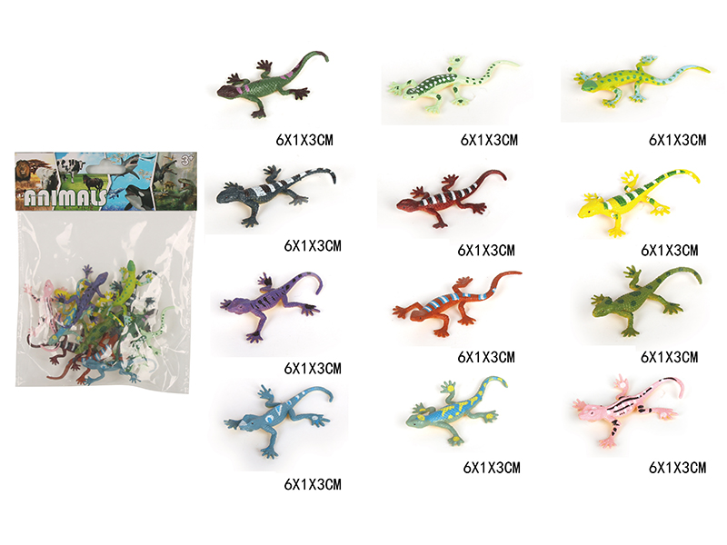 Solid Mini Lizard Set 12pcs