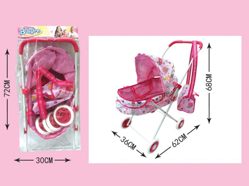 Double Layer Cloth Iron Stroller Toy(Small Wheel)