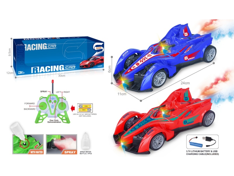 27Mhz 1:16 Six-Channel With Spray Light, One-Click Demonstration Of Spray Painting F1 Equation Remote Control Racing Car (Including Power)