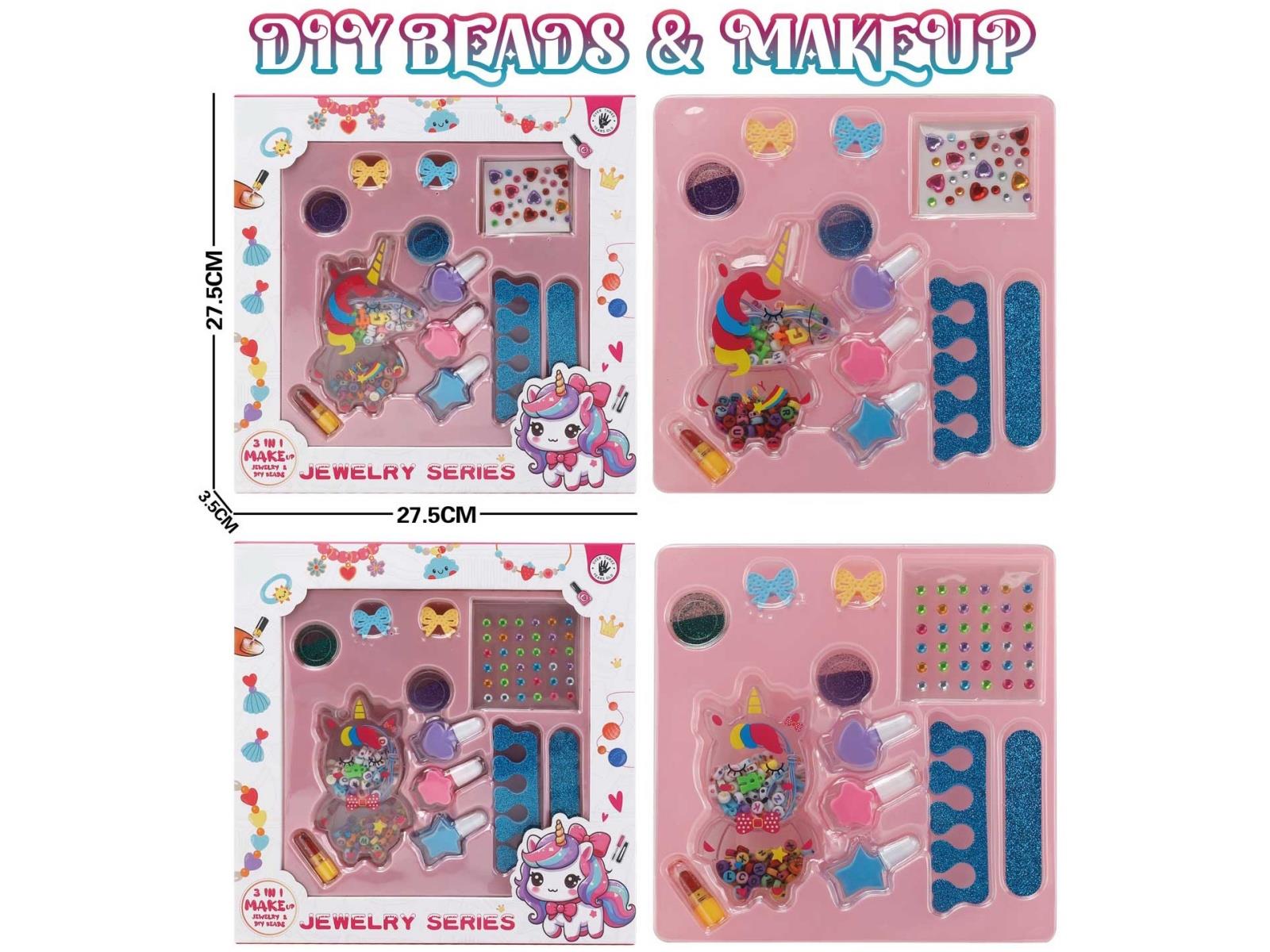 Diy Unicorn Black And White Letter Beading + Makeup + Jewelry Set Box