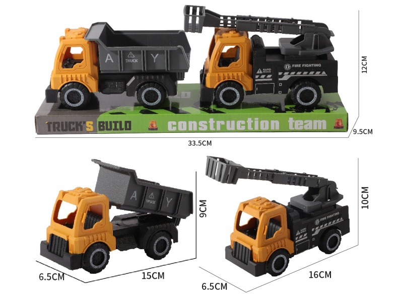 Slide Engineering Dump Truck + Aerial Ladder Truck