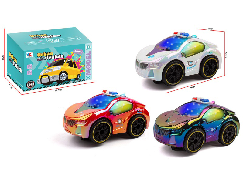 Q-Version 1:20 Electric Bmw Omnidirectional Police Car With 3D Lighting; Electricity Not Included