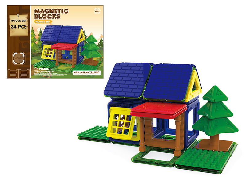 Farm House Magnetic Building Blocks 34pcs