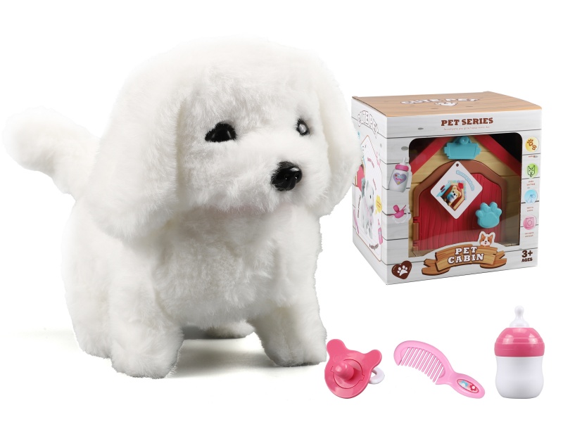 Electric Plush Dog With Pet Cabin