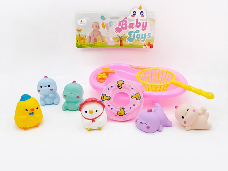 Vinyl Dinosaur Bath Bath Set With Bb Whistle