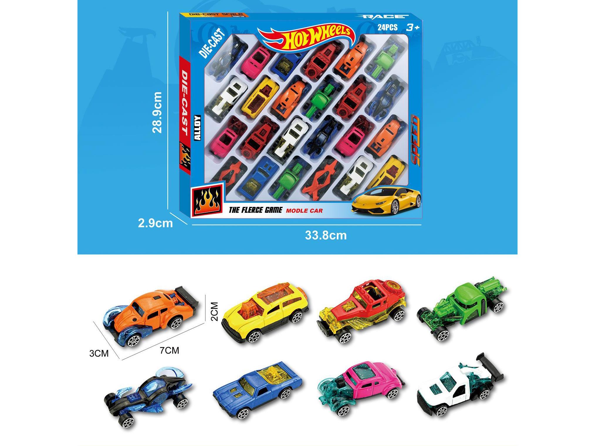 24 Mixed Models Of 1:64 Alloy Sliding Sports Cars