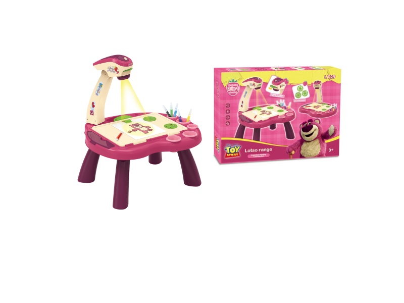 Strawberry Bear Projection Painting Learning Desk