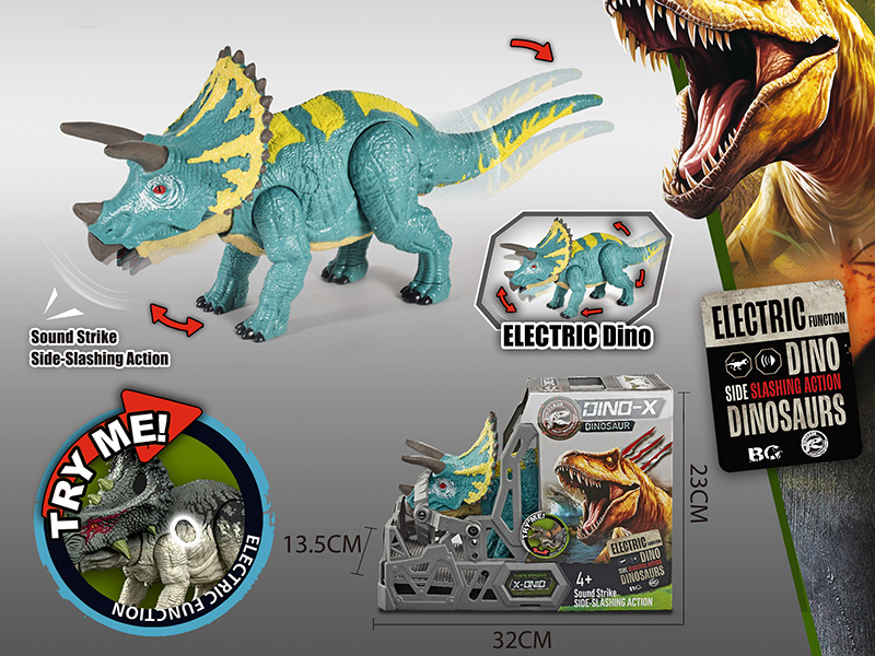 Electric Triceratops Toy With Action, Sound And Lights
