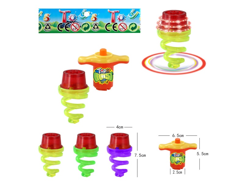 Windup Top Toy With Light