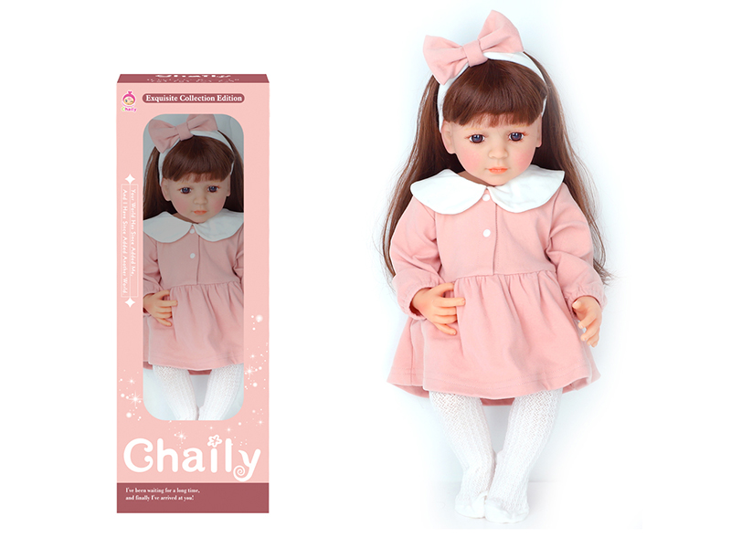 55CM Soft Glue Reborn Baby Doll(Machine Hair Transplant)With Diaper, Birth Card