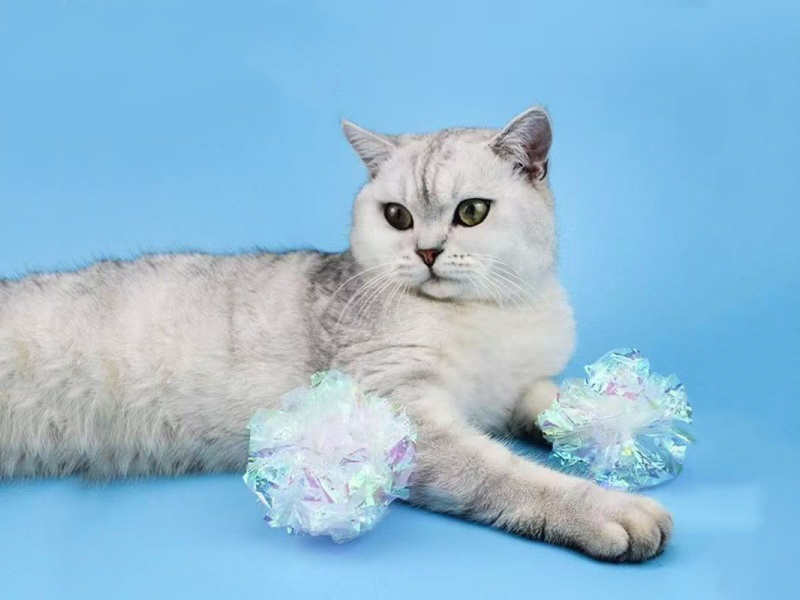 Cat Seven-Color Sound Paper Ball, 6Cm