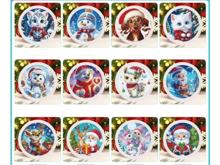 Christmas Small Round Frame Diamond Painting 20X20