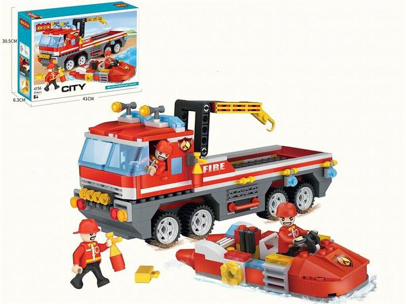 City Series Building Blocks - Fire Marine Rescue Vehicle 354pcs