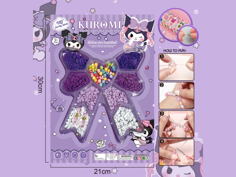 Kulomi Diy Beaded Jewelry Bow With Multiple Colored Beaded Ribbons And 2 Threads