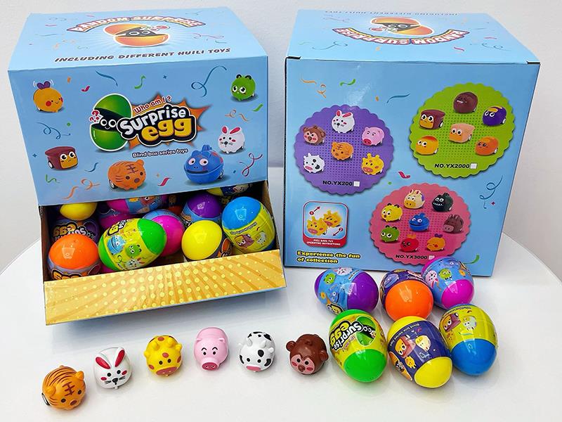 Easter Cute Animals Pull Back Car Surprise Egg 48pcs