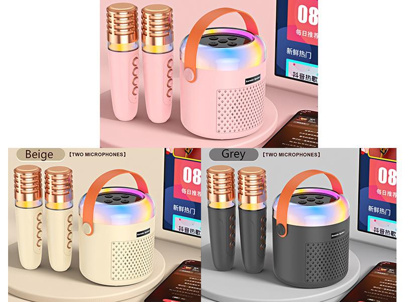 Wireless Bluetooth Microphone Karaoke Speaker(Double Microphone)