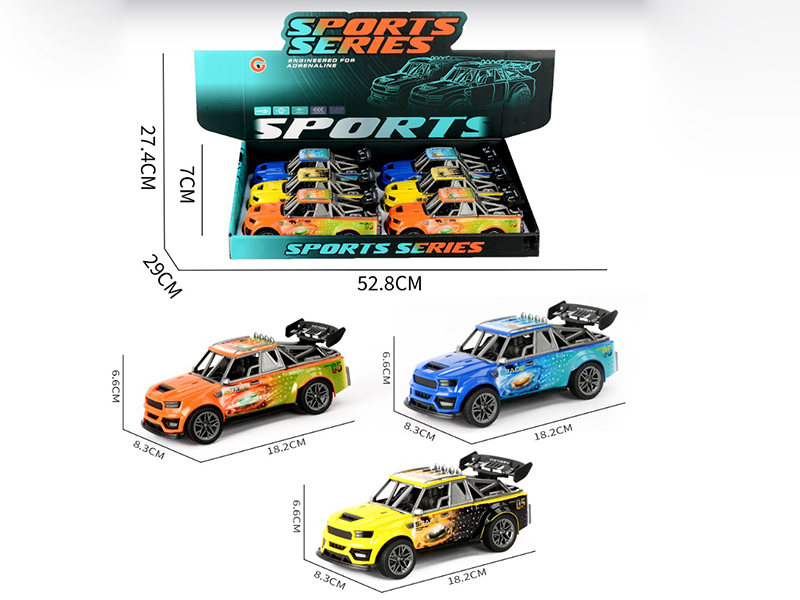 Friction 3D UV Sports Car 6pcs