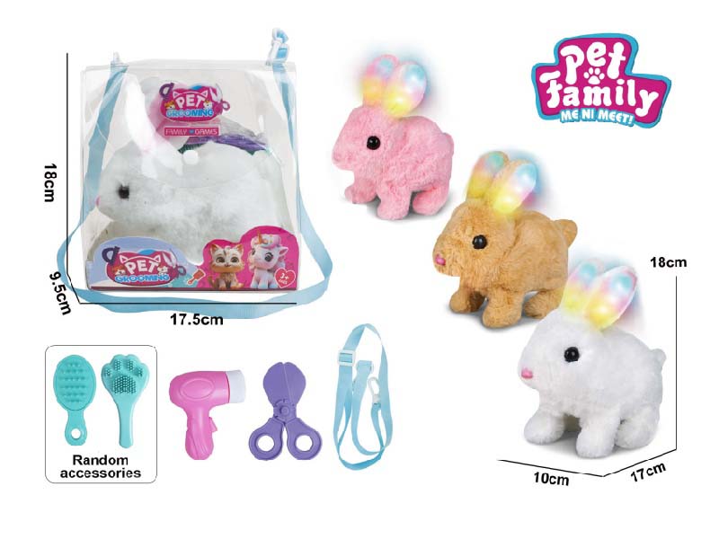 B/O Plush Walking Light Rabbit + Small Accessories 3