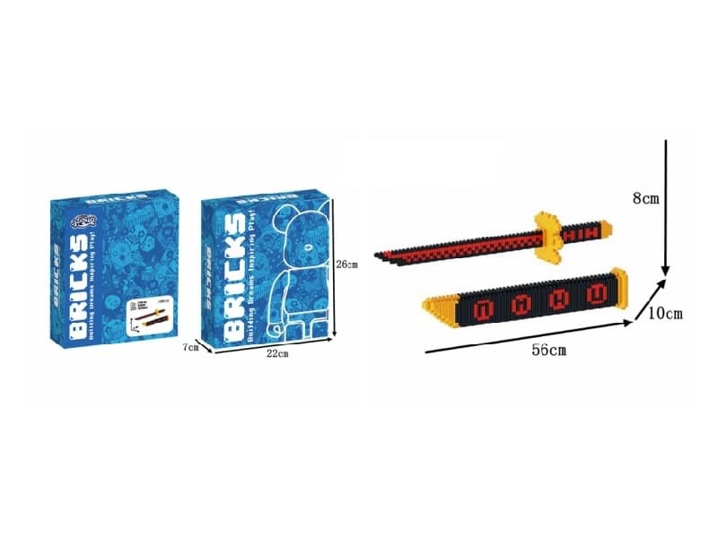 Short Sword - Red And White Building Blocks 1140Pcs