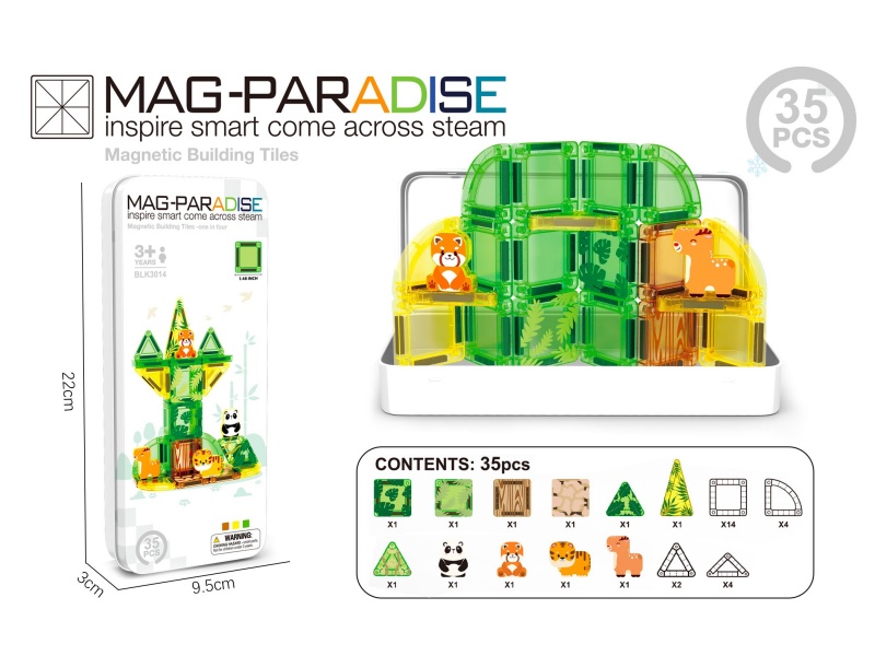 Mini Magnetic Tiles Forest 35 Pcs
