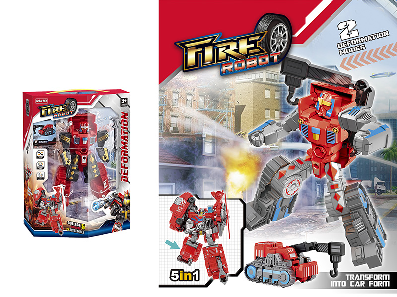 Transformation Fire Fighting Crane Robot Toy