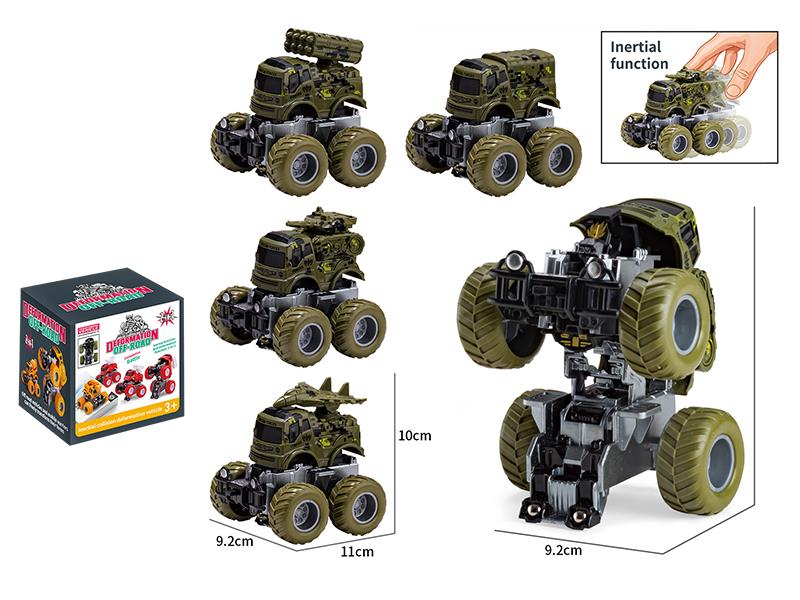 Friction Crash Deformation Off-Road Military Truck 1pcs