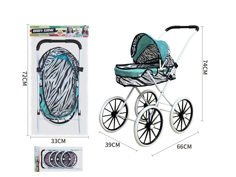 Zebra Fabric Iron Stroller Toy(Extra Large Wheel)
