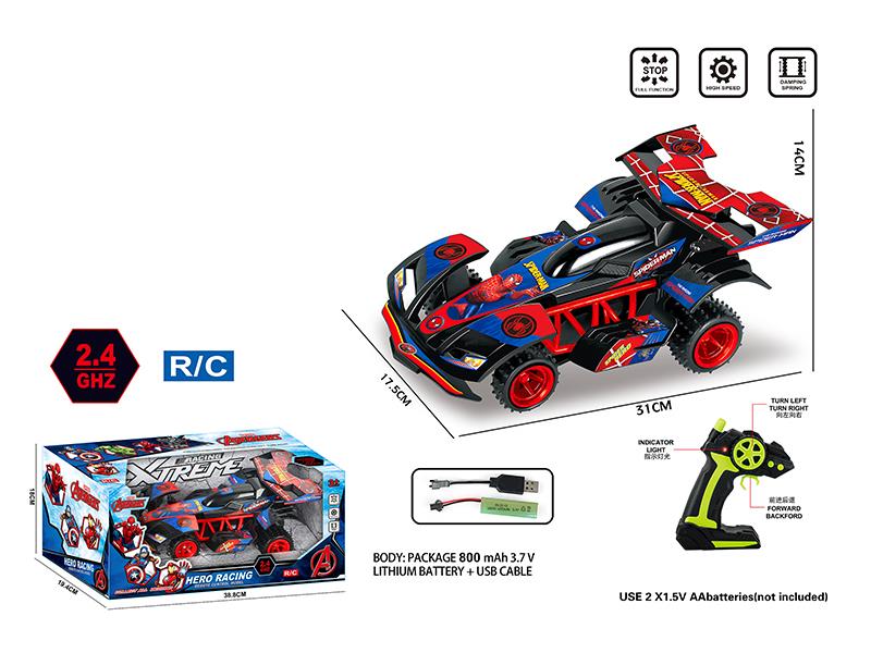 1:12 4CH 2.4G Remote Control Semi-High Speed Spider-Man Racing Car(Included Batteries)