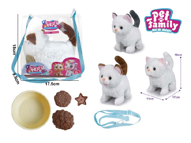 B/O Plush Walking American Shorthair Cat + Small Accessories 4