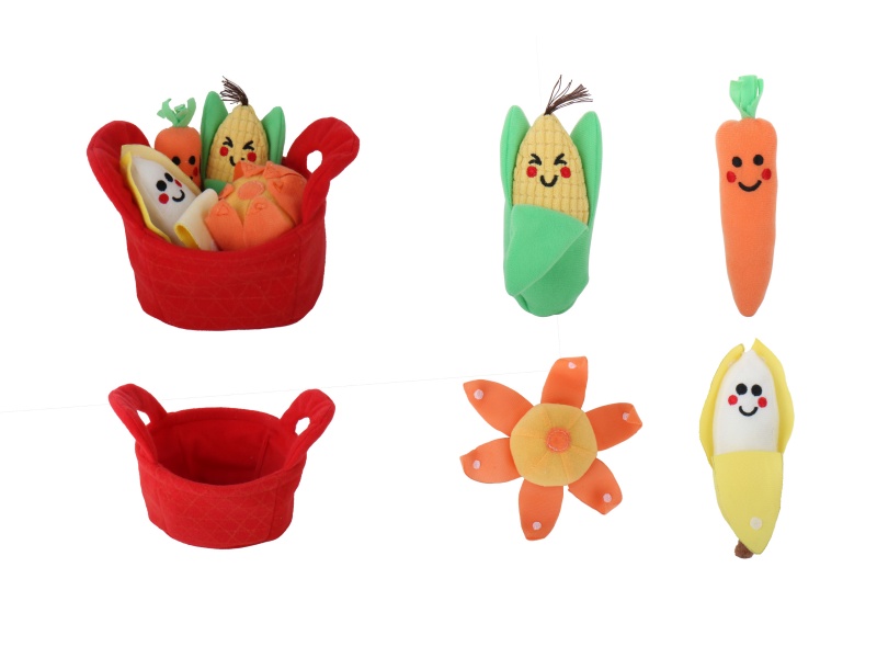 (Corn, Carrot, Peeled Orange, Peeled Banana) 4-Piece Cloth Basket