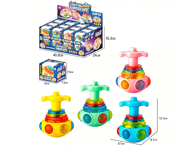 Spinning Top Toys With Lights And Music 24pcs