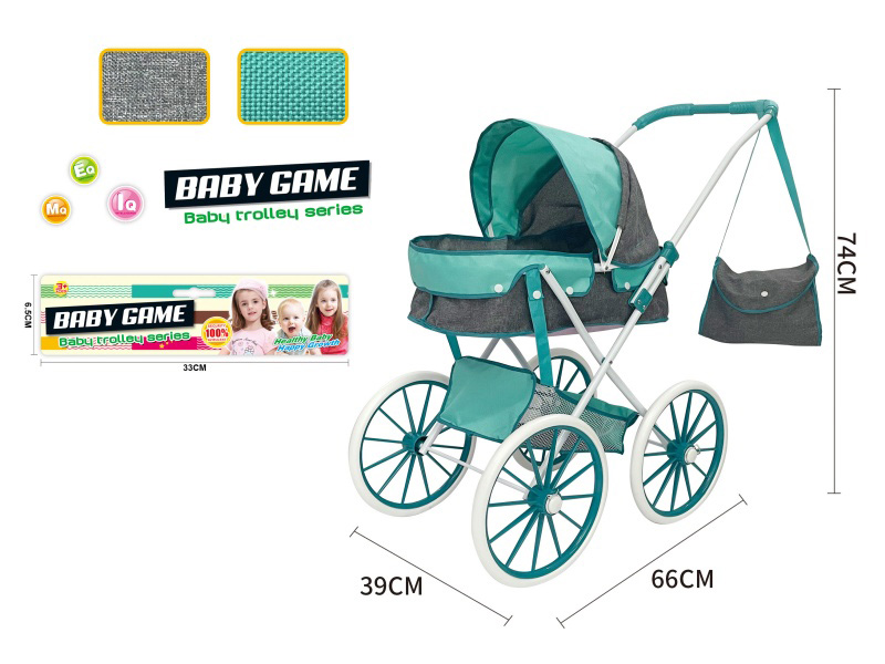 Thick Cloth Iron Stroller Toy(Extra Large Wheel)