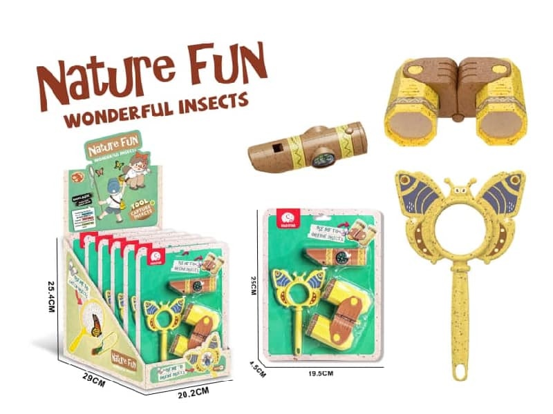 Wheat Stalk Material Scissors  Magnifying Glass Telescope Compass Set