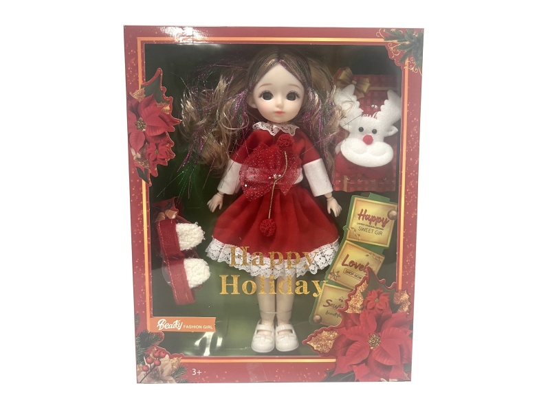 12-Inch 12-Joint Christmas Doll