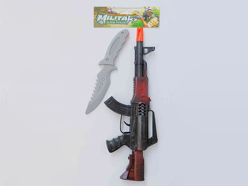 Spray-Painted Flint Gun + Army Knife