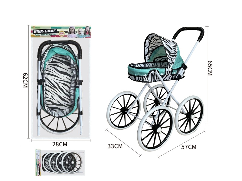 Zebra Fabric Iron Stroller Toy(Extra Large Wheel)