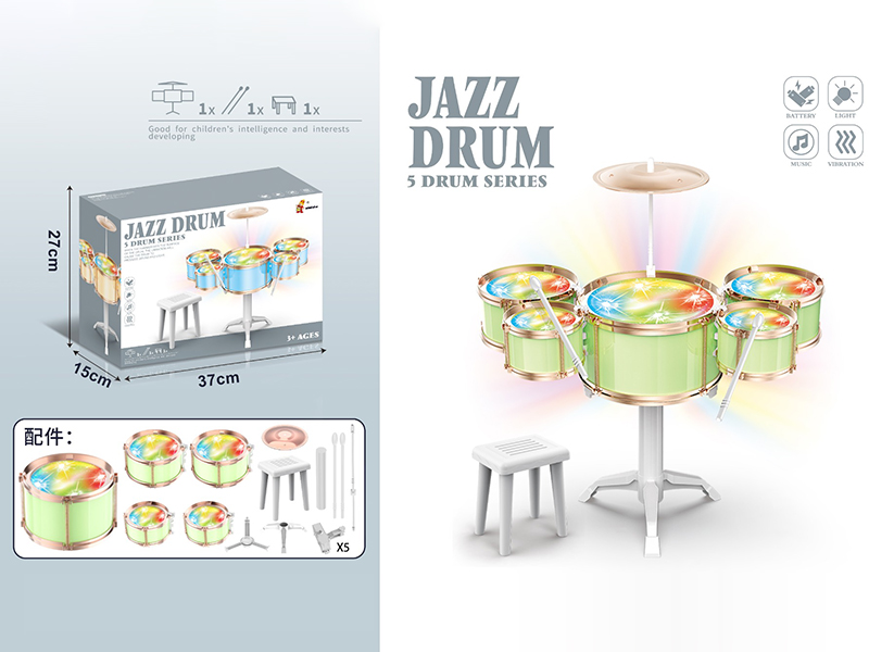 Middle Size Jazz Drum With Colorful Lights