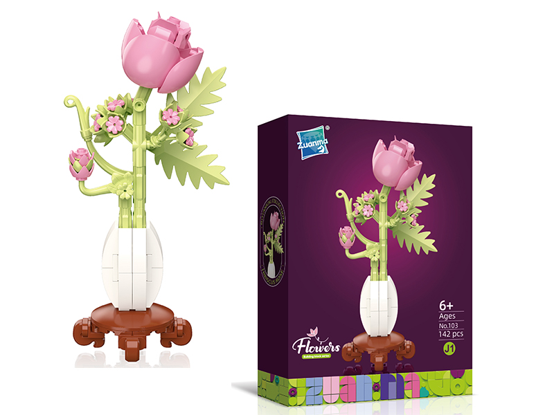 Pink Rose Building Blocks 142pcs