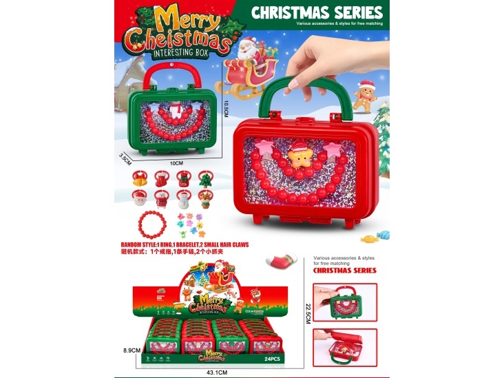 Christmas Girl Accessory Set, Children'S Jewelry, Rings, Bracelets, Hair Accessories