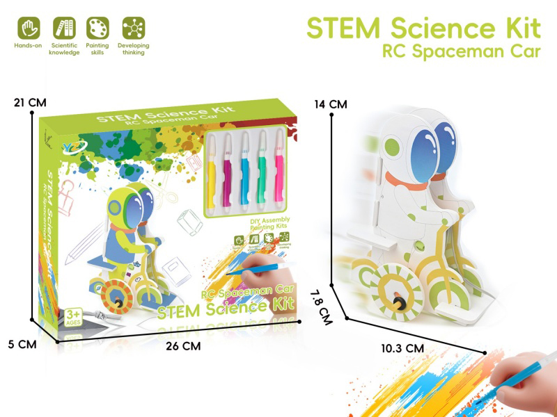 Science Experiment Series Diy Puzzle Assembly 3D Stereoscopic Puzzle - Graffiti Remote Control Astronaut Car (Two-In-One)