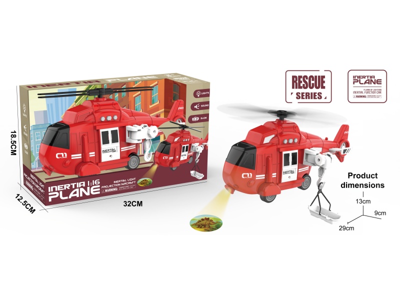 1:16 Friction Fire Control Helicopter With Sound And Lights, Projection
